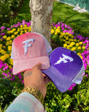 Pink Crushed Velvet Snapback