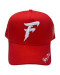 Red Cotton Canvas Snapback