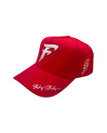 Red Cotton Canvas Snapback